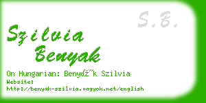 szilvia benyak business card